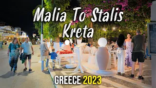 Walking from Malia to Stalis, Kreta, walking tour 4k, Crete Greece, 2023