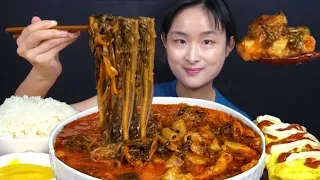 얼큰칼칼한 시래기곱창전골에 밥도 말아서 먹방 (ft.계란말이)