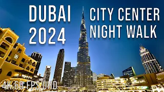 Dubai, UAE 🇦🇪[ 4K  60 FPS ] Ultra High Def Night Walking Tour Dubai City Center