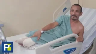 Postrado en una cama y sin piernas, migrante arrollado por ‘La Bestia’ pide ayuda para unas prótesis