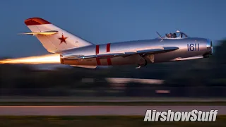 MiG-17 Twilight Afterburner and LOW Flybys - EAA AirVenture Oshkosh 2022