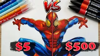 $5 vs $500 MARKER ART | Cheap VS Expensive!! Which is WORTH IT?