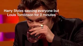 Harry Styles sassing everyone but Louis Tomlinson for 3 minutes straight