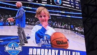 Dallas Mavericks honorary ball kid 1/7/24 vs Minnesota Timberwolves