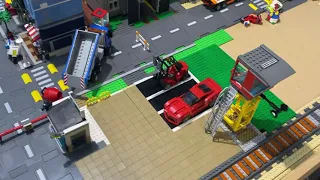 Lego train depot station