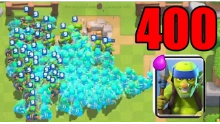 Clash Royale - 400+ Goblin Army Overflow! (World Record?!) Most Goblins On Map. MASS GOBLINS
