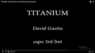 TITANIUM - David Guetta -  Easy Chords and Lyrics (3rd fret)