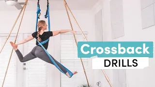 Aerial Yoga Tricks | Crossback Pose Tutorial & Strength & Conditioning Drills