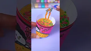 🥵 DIY Spicy paper noodles 🍜 #short #tonniartandcraft #youtubeshorts #craft #love #art