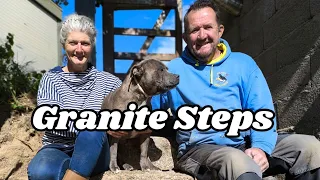 Building Rustic Granite Steps .  201