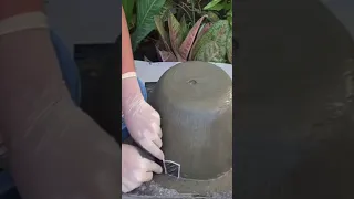 How to make cement pot | learn to make pot with cement