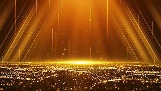 Golden glitter particle stage award background