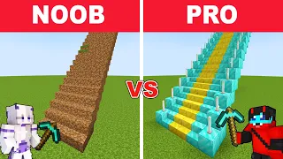 NOOB vs PRO: LONGEST STAIRCASE BUILD CHALLENGE | Minecraft