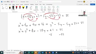 Converting a standard form of an equation of a circle to its general form.