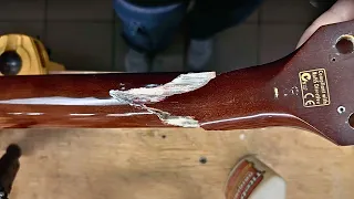 How to repair heavily damaged guitar neck | Guitar head broken