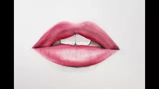 Lips in Watercolors Painting Tutorial