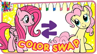 MLP My Little Pony Pinkie Pie and Fluttershy Color Swap coloring pages