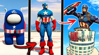 ATUALIZEI o CAPITÃO AMÉRICA FRACO até o CAPITAO AMERICA DEUS no GTA 5 ! ( GTA V Mods )