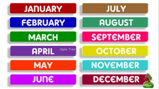 Months of the Year with Spellings | January February Months Name For Kids  | Nursery rhymes