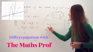 The Maths Prof: Finding Equation of Normal to Curve (Differentiation)