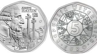 5 евро Австрия 2009г. Йозеф Гайдн. 5 euro Austria 2009.Joseph Haidn🇦🇹