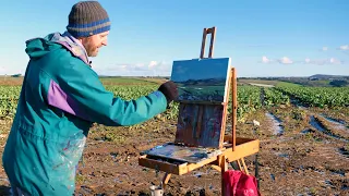 Plein Air Painting in a Frozen Field