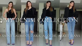 my denim collection as a luxury minimalist - Agolde, Zara, Arket, Saint Laurent