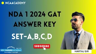 "100% ACCURATE NDA 1 2024 GAT ANSWER KEY FOR ALL SETS | NEW CAREERS ACADEMY