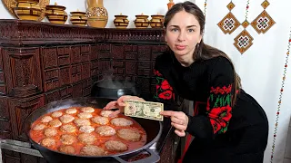 Village cooking. I turns $10 into breakfast, lunch and supper. 10 dollars food in Ukraine