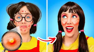 SQUID GAME DOLL Is Alive! Makeover using ULTIMATE TikTok hacks for her Crush by La La Life Games