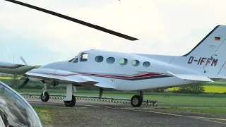 Cessna C414 [D-IFFM] startup and Take Off at Reichelsheim EDFB airport!