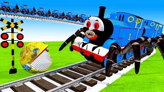 【踏切アニメ】あぶない電車 TRAIN THOMAS 🚦 Fumikiri 3D Railroad Crossing Animation #2
