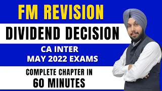 FM Revision Dividend Decision Revision ICAI Study Material CA Inter CMA Inter May 2022 Exams