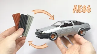 Turning plasticine into a car, Toyota AE86, 90 hours in 15 minutes, how do I do it?