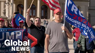 US election: Trump supporters rally against election results following Biden victory