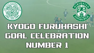 Celtic 2 - Hibs 1 - Kyogo Furuhashi - 古橋 亨梧  - Goal Celebration 1 - 19 December 2021