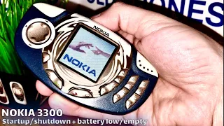 Nokia 3300 startup/shutdown & battery low/empty/charging - by Old Phones World