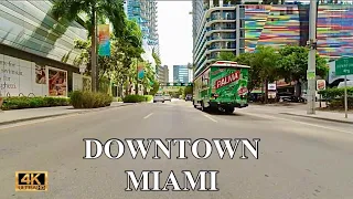 Driving Downtown Miami  / Brickell - Biscayne Blvd 4K