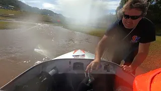 TUFF'N'UP V8 Jet Sprint Boat Backwards over the finish line @ Cabarita Rd 1 2022