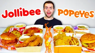 Jollibee VS Popeyes MENU SHOWDOWN! Which is the BEST?! - Fast Food Mukbang!