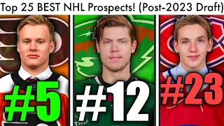 Top 25 BEST NHL Prospects! (Top Prospect Rankings & 2023 NHL Draft Michkov/Hutson Habs Rumors 2023)