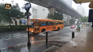 Torrential Rain Monsoon Thunderstorm Sounds Bangkok - Margarita Storm Sukhumvit 13 🇹🇭 Thailand