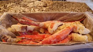 Costco 10 lbs Alaskan king crab legs unboxing, king crab mukbang, crab boil, cuoc song o my