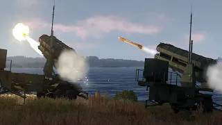 Patriot Missile System in Action - Firing at Fighter Jet - C-RAM - Military Simulation - ArmA 3