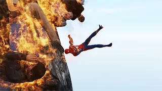 GTA 5 Stunning Ragdolls #13 - (Spiderman Fire And Falling Off Cliffs)