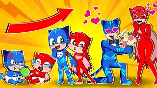 PJ Mask! (Animation)  | Owlette & CatBoy Growing Up Compilation - Paper PJ Masks Life