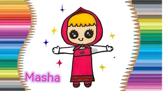 How to draw Masha | Masha and bear | Masha Easy drawing step by step for kids and toddlers