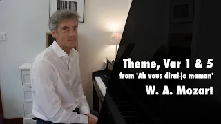 Theme, Var 1 & 5 (from Ah vous dirai-je maman) by Mozart: ABRSM Grade 5 Piano (2023 & 2024) - A10