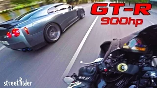 I met my DREAM | Nissan GT-R (900hp) vs CBR1000RR (180hp)