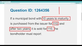Series 7 Exam - Adjusting the Cost Basis for a Municipal Bond Purchased t a Premium